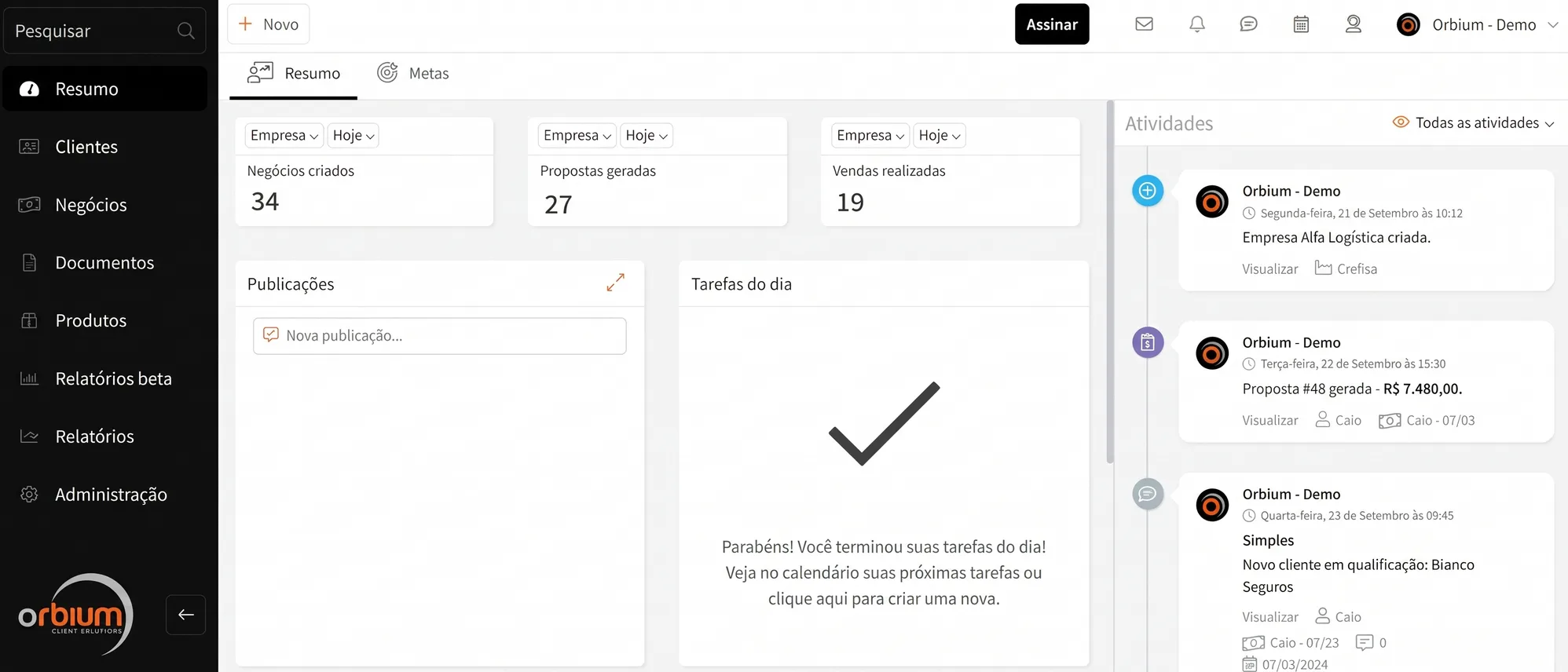 CRM de Vendas Orbium